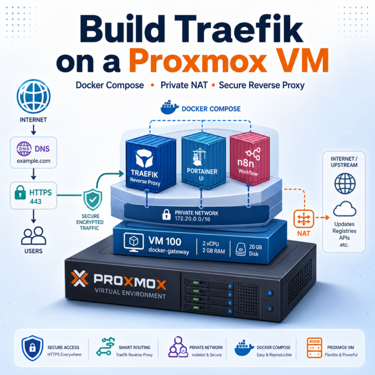 Build Traefik on a Proxmox VM with Docker Compose with the help of AI